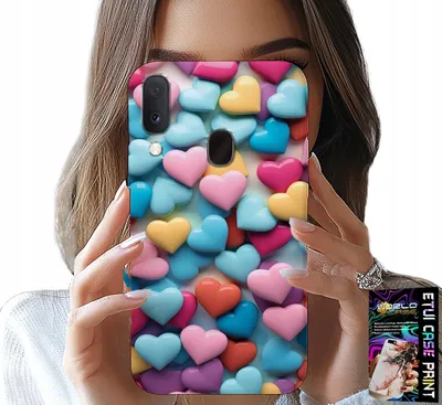Image de Étui Pour Samsung Galaxy A20E - Coeurs Colorés Personnalisable