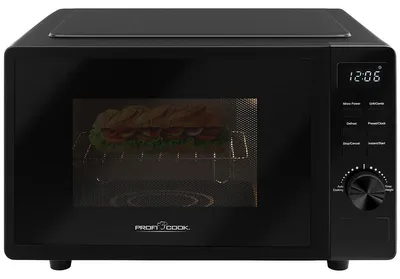 Mikrowelle mit Grill 20L, 1150 W, ohne Drehteller, schwarz