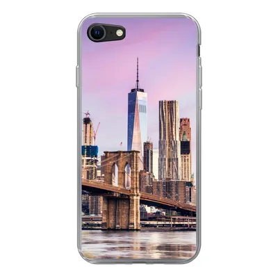 Produktbild von MuchoWow® Handyhülle Schutzhülle Hülle für iPhone 8 Brooklyn Bridge und die New Yorker Skyline Silikon Softcase Handy Hülle - Schutzhaube
