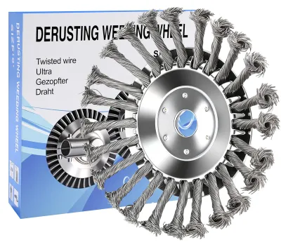 Produktbild von Drahtbürste Motorsense Unkrautbürste - 150 mm - Stahldraht - Bohrung 25,4 mm - Für Unkraut und Moos