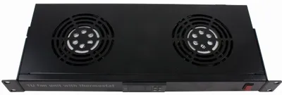 Obrázok produktu pre Rockstable 1 U 19-palcová jednotka ventilátora | 2 ventilátory s reguláciou teploty