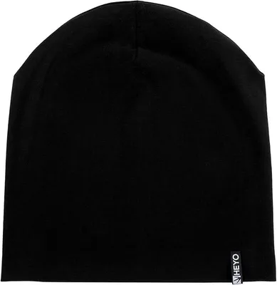 Produktbild von Uni Slouch Beanie Mütze Baumwolle Übergangsmütze Damen Herren Sportmütze Schwarz