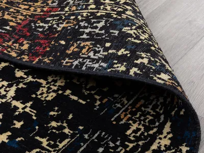 Produktbild von Steffensmeier Nepal Indien Teppich Pasni | Wolle,  Schwarz, Größe: 170x240 cm , Wollteppich für Wohnzimmer und Schlafzimmer