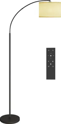 Immagine prodotto di HOMCOM Lampada da terra dimmerabile LED da soggiorno con telecomando, paralume regolabile, 11 temperature di colore e 11 livelli di luminosità, timer, lampadina inclusa, 180 cm, nera