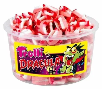 Immagine prodotto di Trolli Dracula Schiuma di zucchero e gomma da masticare alla frutta Mini 1050g