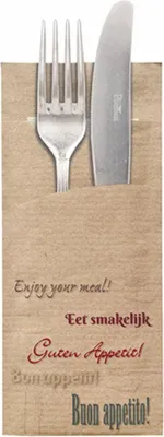 Produktbild von 520 Bestecktaschen 20 cm x 8,5 cm braun 100% kompostierbar