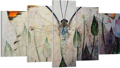 Produktbild von Bild auf Leinwand - Leinwandbild - Schmetterling Abstraktion - 160x85cm - Wand Bild - Wanddeko - Leinwanddruck - Bilder - Kunstdruck - Wanddekoration - Leinwand bilder - Wandkunst - EA160x85-4081