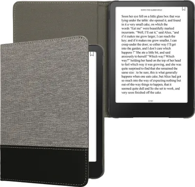 Produktbild von kwmobile Hülle kompatibel mit Amazon Kindle Paperwhite (2024)/Colorsoft - Canvas eReader Schutzhülle Cover Case - Dunkelgrau Schwarz