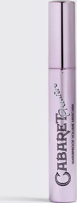 A product shot of a mascara tube against a plain background.