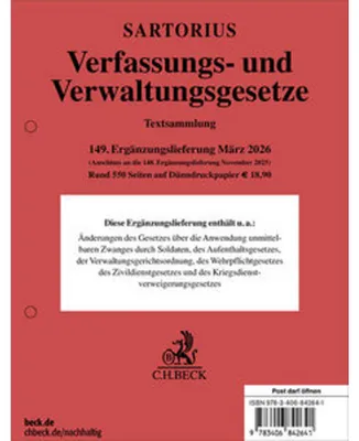 Produktbild von Verfassungs- und Verwaltungsgesetze 149. Ergänzungslieferung