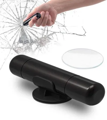Produktbild von ONF3 - Sicherheitsmesser - Schneidemesser - Notmesser für Auto - Schwarz - Armbandmesser - Handliches Werkzeug für Notsituationen - Kompaktes Modell