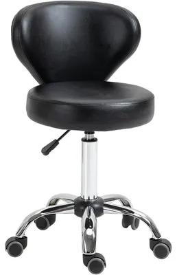 Produktbild von SalonhockerinLederoptik,höhenverstellbar,bis120kg,Stahlgestell,Schwarz