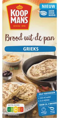 Zdjęcie produktu dla Koopmans Brood uit de Pan Grieks 400g – Autentyczny grecki chleb pan, świeży i chrupiący