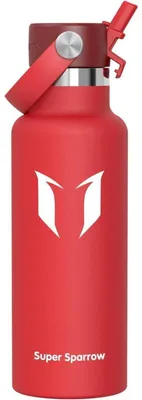 Image de Gourde en acier inoxydable, mug isotherme de 500 ml, modèle FlipFlow avec paille, sans BPA, couleur C-Lava