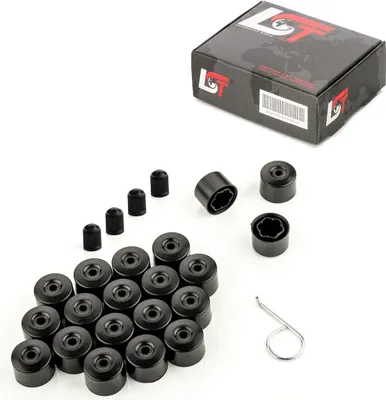 Produktbild von 20x Radschrauben Kappen Radschraubenkappen 17 mm schwarz matt für VW SEAT SKODA