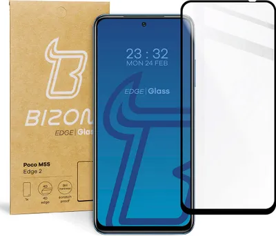 Produktbild von Bizon Glass Edge 2 Panzerglas für Poco M5s, Schwarz