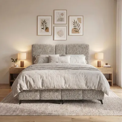 Produktbild von ELVORA DESIGN. Boxspringbett 160x200 cm Bettkasten und Matratze, COZY 2, Creme