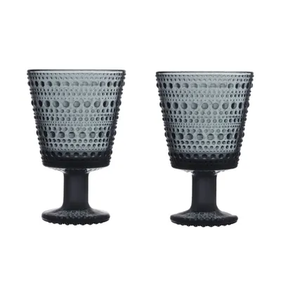 Image de iittala Kastehelmi - verre universel 26 cl set de 2, gris foncé