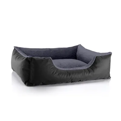 Obrázek produktu pro Pelíšek pro psy TEDDY, pohovka pro psy,(D) cca 80x65x18cm,THE-ROCK (černá/šedá)