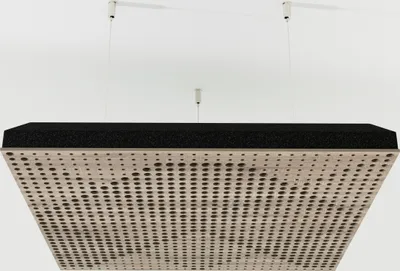 Obrázek produktu pro 2-dílné akustické stropní panely "WILDS-C" s montážní sadou | Absorpce - Difuze - Odraz - Zvuková izolace - Izolace | Akustický panel Cloud | 50x50x5cm | Barva: Sonoma