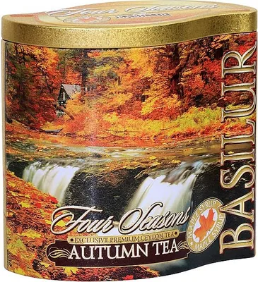 Produktbild von Basilur Autumn Tea 100% reiner schwarzer Ceylon Blatt-Tee mit Safﬂorblumen und Aroma von Ahornsirup 100 g