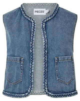 Immagine prodotto di PIECES - Gilet jeans da donna, modello PCBELL, corto