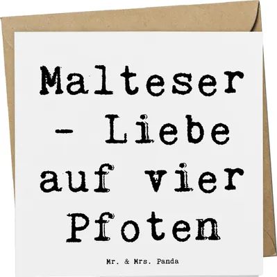 Produktbild von Mr. & Mrs. Panda doppelkarte Spruch Malteser Liebe - Weiß - Geschenk, Klappkarte, treuer Begleiter, Hundeliebhaber, Hunderasse, Pflege, Beschreibung, Hunde, anlasskarte