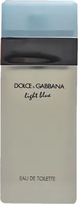 A product shot of a Dolce & Gabbana Light Blue Eau de Toilette bottle.