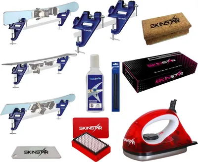 Image de Kit de démarrage SkinStar pour fartage de ski : tendeur de ski avec réparation de la semelle, 8 pièces, Snow Wax