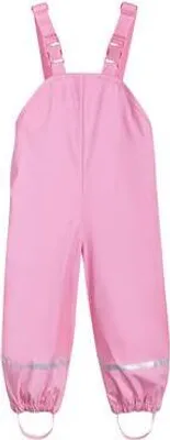Produktbild von Kinder Regen-Latzhose, Buddelhose, PolyurethanSling-Regenhose für KinderSiamesische wasserdichte und atmungsaktive-Rosa 110/116