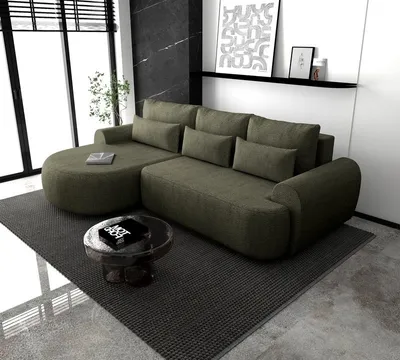 Produktbild von Ecksofa OLIVIO L - Wohnlandschaft Polstersofa Polstercouch (Grün - MODESTO 484) LINKE SEITE