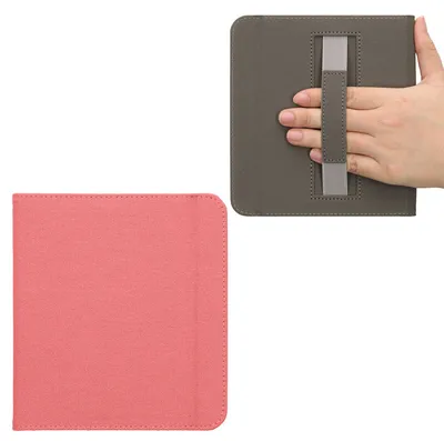 Produktbild von kwmobile Klapphülle kompatibel mit Kobo Kobo Libra Colour / Tolino Vision Color Hülle - Canvas Case - eReader Schutzhülle mit Schlaufe in Rosa