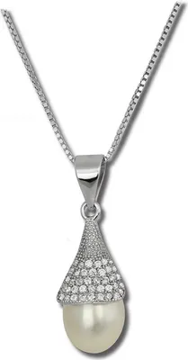 Produktbild von SilberDream Halskette Echt 925 Silber 45cm Damen Schmuck silber weiß D2SDK1528W