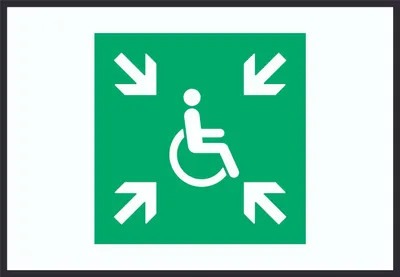 Produktbild von Sammelplatz für Menschen mit Behinderung Symbol A3 (297x420mm) Schild