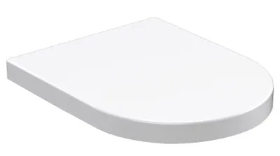 A white toilet seat shown from a slightly elevated angle on a white background.