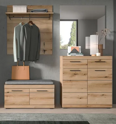 Produktbild von Garderobe Set 4-teilig "Shawn" in Evoke Eiche Garderobenkombination 195 x 197 cm