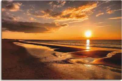 Produktbild von ARTland Leinwandbild Sonnenuntergang am Mittelmeer Größe: 30x20 cm