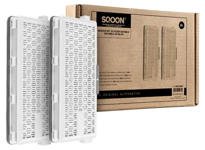 Produktbild von SQOON Staubsauger Filter Kompatibel mit Miele Staubsauger Compact C1 & C2, Complete C2 & C3, 2 HEPA Filter und 2 Motorfilter, für Allergiker gegen Feinstaub und Gerüche