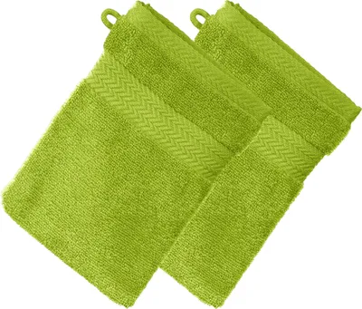 Produktbild von Erwin Müller Waschhandschuh Friedrichshafen" 2er-Pack apfelgrün 15x21 cm"