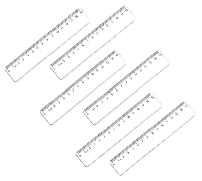 Productafbeelding van Set van 6 flexibele kunststof linialen van 15 cm