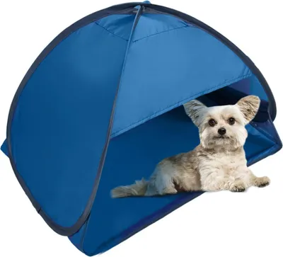 Productafbeelding van Famanu Pop-up Strandtent - Draagbare zonneschermtent voor huisdieren - Blauw