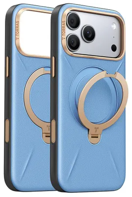 Zdjęcie produktu dla Etui do telefonu iPhone 18 Pro Max / 17 Pro Max, marka Torras, model Ostand Q3 VegSkin, kolor niebieski