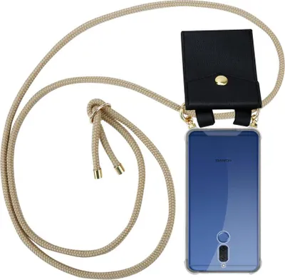 Produktbild von Cadorabo Hülle für Huawei MATE 10 LITE Schutzhülle in Braun Handy Kette Silikon Kordel abnehmbares Etui