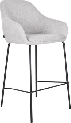 Produktbild von Barhocker Suus Schwarz aus Textil-Metall mit Armlehnen, 49 cm Breite, 100 cm Höhe