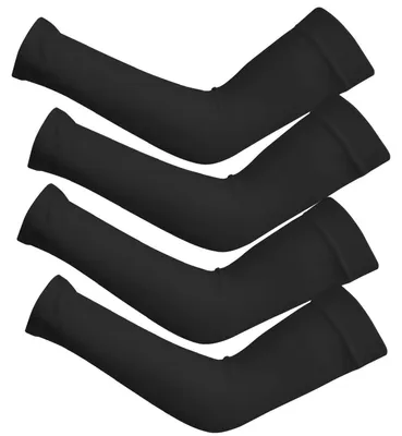 Produktbild von Armstulpen Gaming UPF 50+ Sonnenschutz Kompressions Ärmlinge Kühlend Anti-Rutsch Unisex Schwarz 2er Set
