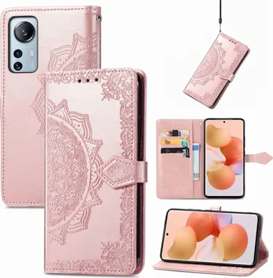 Produktbild von König Design Hülle kompatibel mit Xiaomi 12 Lite Kunstleder Handyhülle - Handy Case Roségold