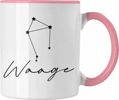 Produktbild von Trendation - Waage Sternzeichen Tasse Geschenk Horoskop Tierkreiszeichen (Rosa)