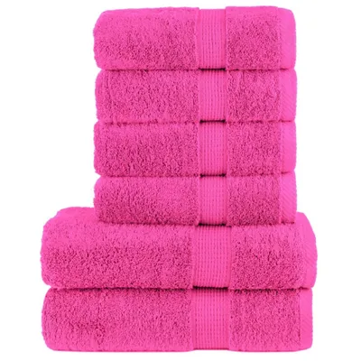 Productafbeelding van 6-delige Handdoekenset SOLUND 600 g/m² roze