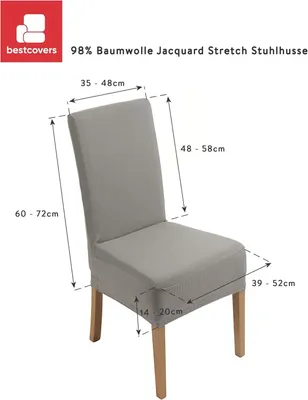 Produktbild von BESTCOVERS 98% Baumwolle Jacquard Stretch Stuhlhusse, undurchsichtig! elastische Stuhlabdeckungen, Extrem Robust (Braun, 2 Stück)