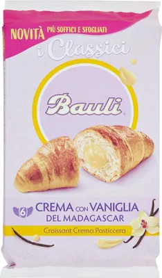 Produktbild von 18x Bauli Cornetti Croissant brioche kekse kuchen mit creme Custard 50g italien